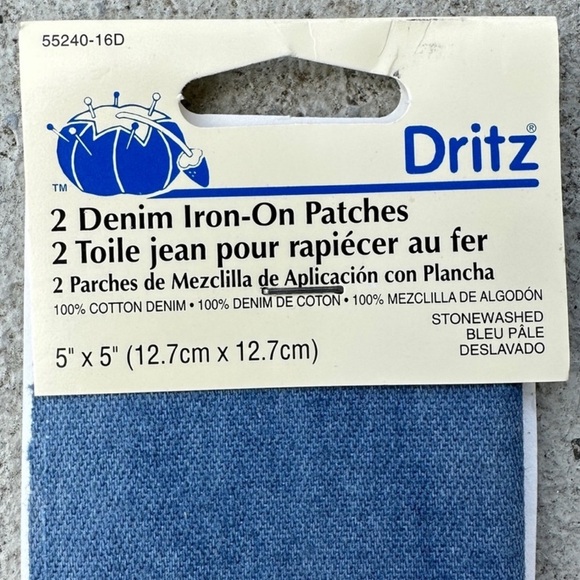 NWT Dritz 2 Denim Iron-On Patches - Picture 4 of 5